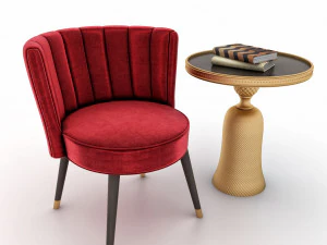 テーブルと椅子 3Dモデル