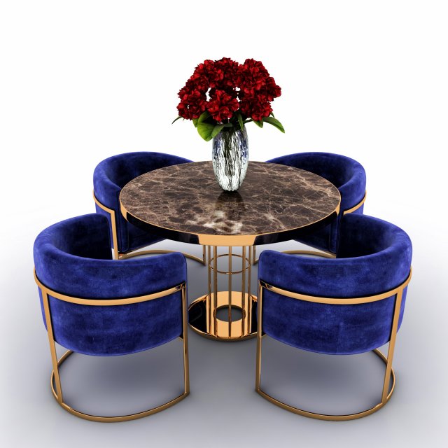 table and chairs Modello 3D .c4d .max .obj .3ds .fbx .stl .blend 