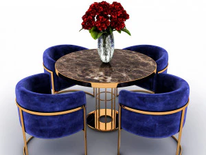 テーブルと椅子 3Dモデル