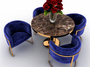 table and chairs Modello 3D