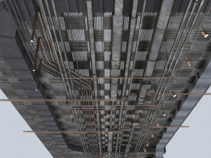 pipes industrial ceiling 3D 모델