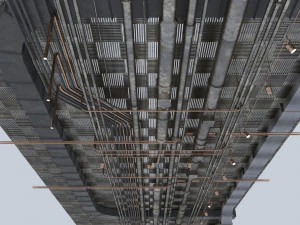 पाइप औद्योगिक छत 3D मॉडल