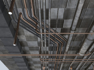 pipes industrial ceiling 3D Модель