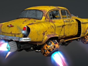 volga gaz-21 hover taxi 3D Модель