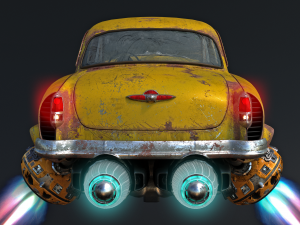 volga gaz-21 hover taxi 3D Модель