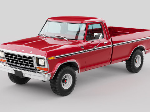 Pickup F250 Single Cab Mk2 1973 1976 1978 3D 模型