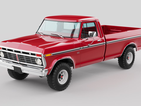 Pickup F250 Single Cab Mk2 1973 1976 1978 3D 模型