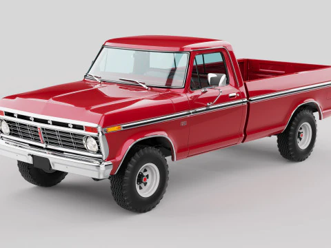 Pickup F250 Single Cab Mk2 1973 1976 1978 3D Model