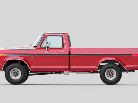 Pickup F250 Single Cab Mk2 1973 1976 1978 3D Model