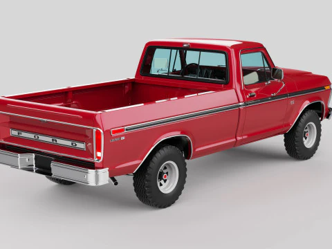 Pickup F250 Single Cab Mk2 1973 1976 1978 3D Model