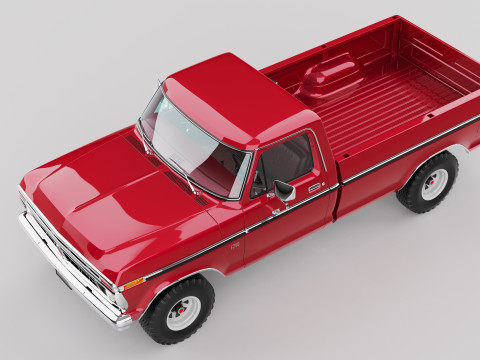 Pickup F250 Single Cab Mk2 1973 1976 1978 3D 模型