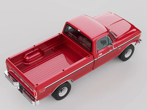 Pickup F250 Single Cab Mk2 1973 1976 1978 3D Model