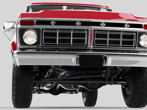 Pickup F250 Single Cab Mk2 1973 1976 1978 3D 模型