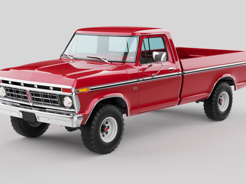 Pickup F250 Single Cab Mk2 1973 1976 1978 3D 模型