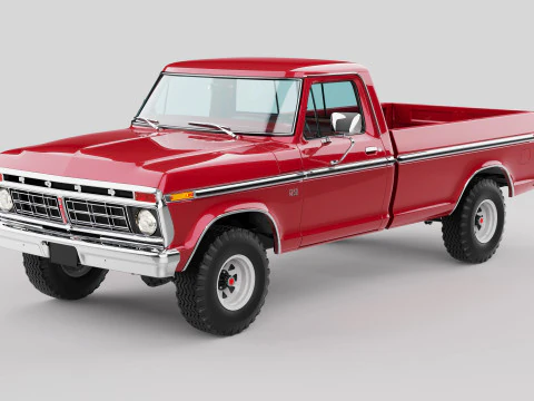 Pickup F250 Single Cab Mk2 1973 1976 1978 3D Model