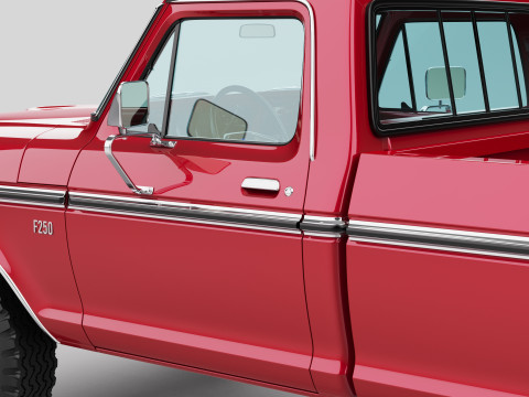 Pickup F250 Single Cab Mk2 1973 1976 1978 3D 模型