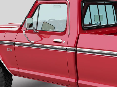 Pickup F250 Single Cab Mk2 1973 1976 1978 3D Model