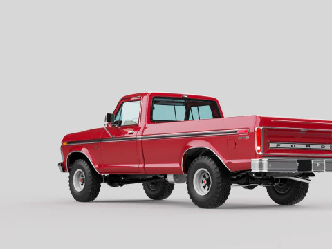 Pickup F250 Single Cab Mk2 1973 1976 1978 3D Model