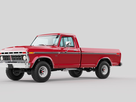 Pickup F250 Single Cab Mk2 1973 1976 1978 3D 模型
