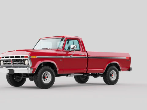 Pickup F250 Single Cab Mk2 1973 1976 1978 3D Model