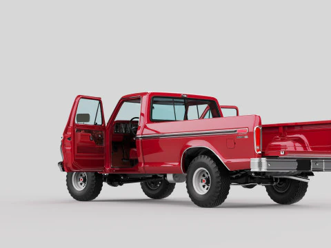 Pickup F250 Single Cab Mk2 1973 1976 1978 3D Model