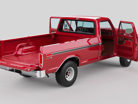 Pickup F250 Single Cab Mk2 1973 1976 1978 3D 模型