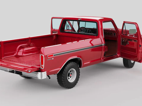 Pickup F250 Single Cab Mk2 1973 1976 1978 3D Model
