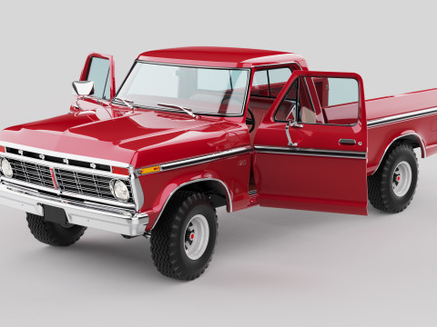 Pickup F250 Single Cab Mk2 1973 1976 1978 3D 模型