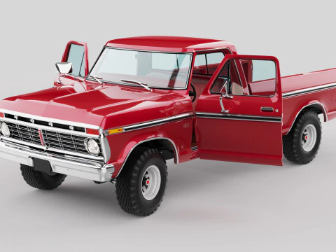 Pickup F250 Single Cab Mk2 1973 1976 1978 3D Model