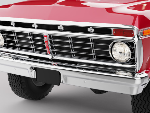 Pickup F250 Single Cab Mk2 1973 1976 1978 3D 模型