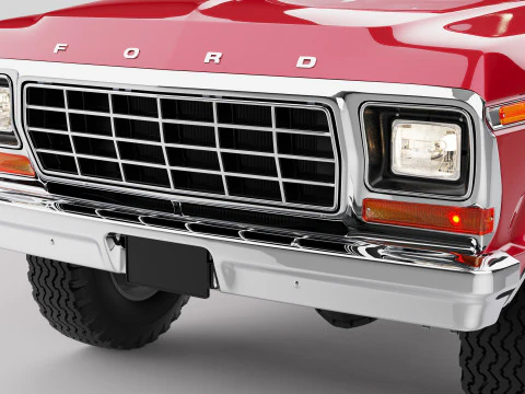 Pickup F250 Single Cab Mk2 1973 1976 1978 3D Model