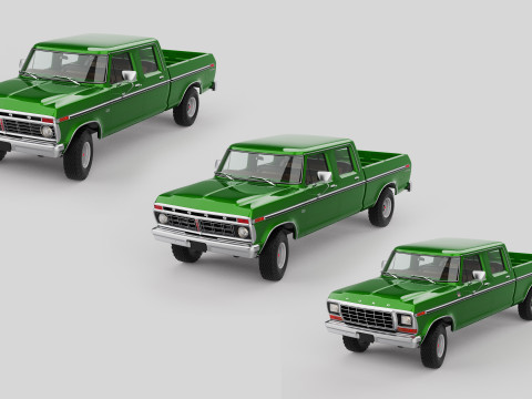 Pickup F250 Crew Cab Mk2 1973 1976 1978 Modelo 3D