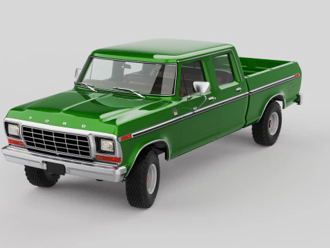 Pickup F250 Crew Cab Mk2 1973 1976 1978 3D Model