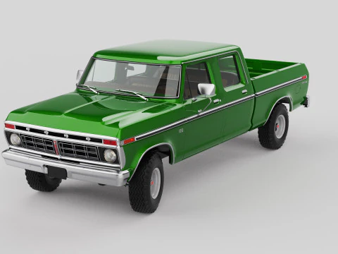 Pickup F250 Crew Cab Mk2 1973 1976 1978 3D Model