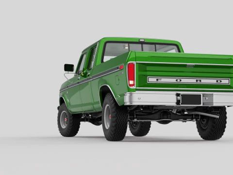 Pickup F250 Crew Cab Mk2 1973 1976 1978 3D Model