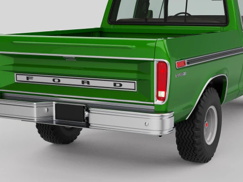 Pickup F250 Crew Cab Mk2 1973 1976 1978 3D Model