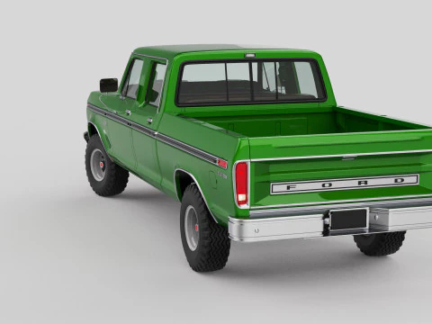 Pickup F250 Crew Cab Mk2 1973 1976 1978 3D Model