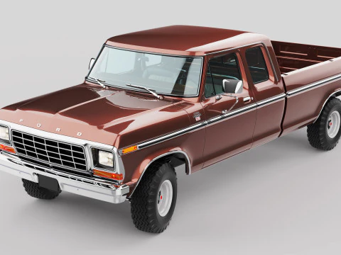 Pickup F250 Super Cab Mk2 1973 1976 1978 Model 3D