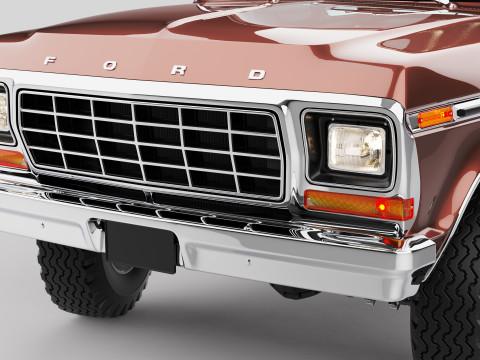 Pickup F250 Super Cab Mk2 1973 1976 1978 3D 모델