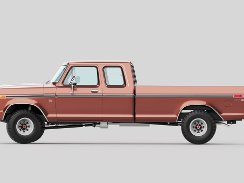 Pickup F250 Super Cab Mk2 1973 1976 1978 3D 모델