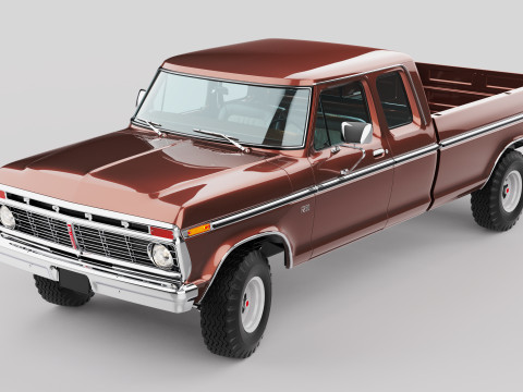 Pickup F250 Super Cab Mk2 1973 1976 1978 3D 모델