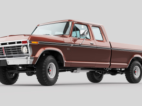 Pickup F250 Super Cab Mk2 1973 1976 1978 3D 모델