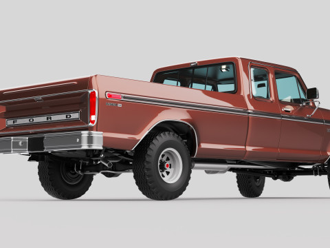 Pickup F250 Super Cab Mk2 1973 1976 1978 3D 모델