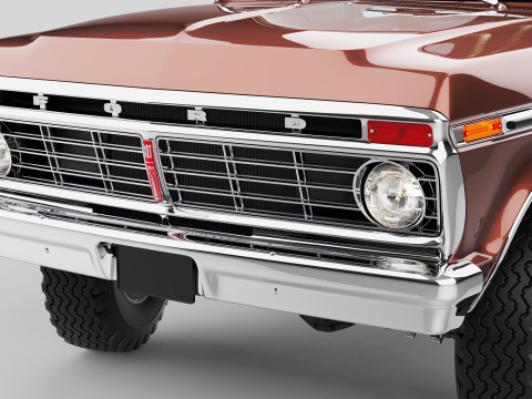 Pickup F250 Super Cab Mk2 1973 1976 1978 3D 모델