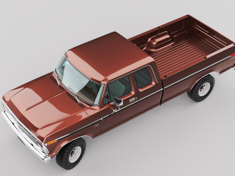 Pickup F250 Super Cab Mk2 1973 1976 1978 3D 모델