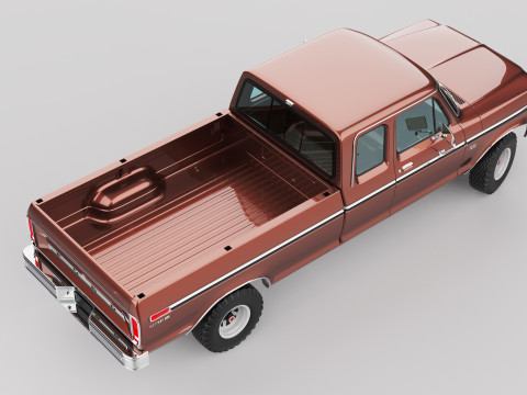 Pickup F250 Super Cab Mk2 1973 1976 1978 3D 모델