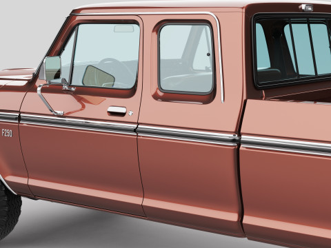Pickup F250 Super Cab Mk2 1973 1976 1978 3D 모델
