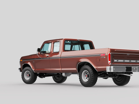 Pickup F250 Super Cab Mk2 1973 1976 1978 3D 모델