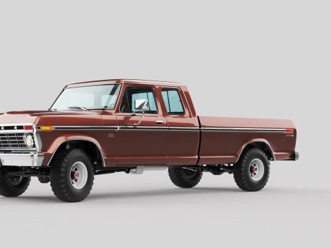 Pickup F250 Super Cab Mk2 1973 1976 1978 Model 3D