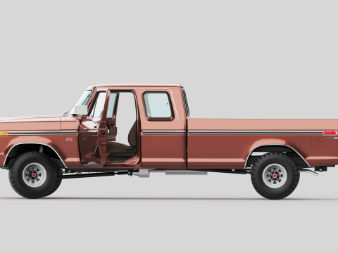 Pickup F250 Super Cab Mk2 1973 1976 1978 3D 모델